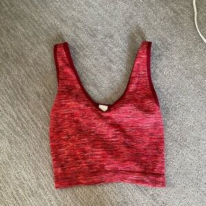 Colsie Red and Pink Knit Top